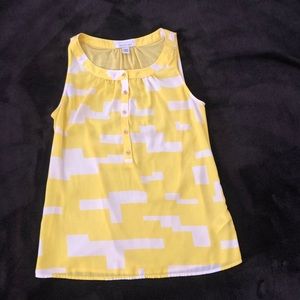 Yellow and white blouse